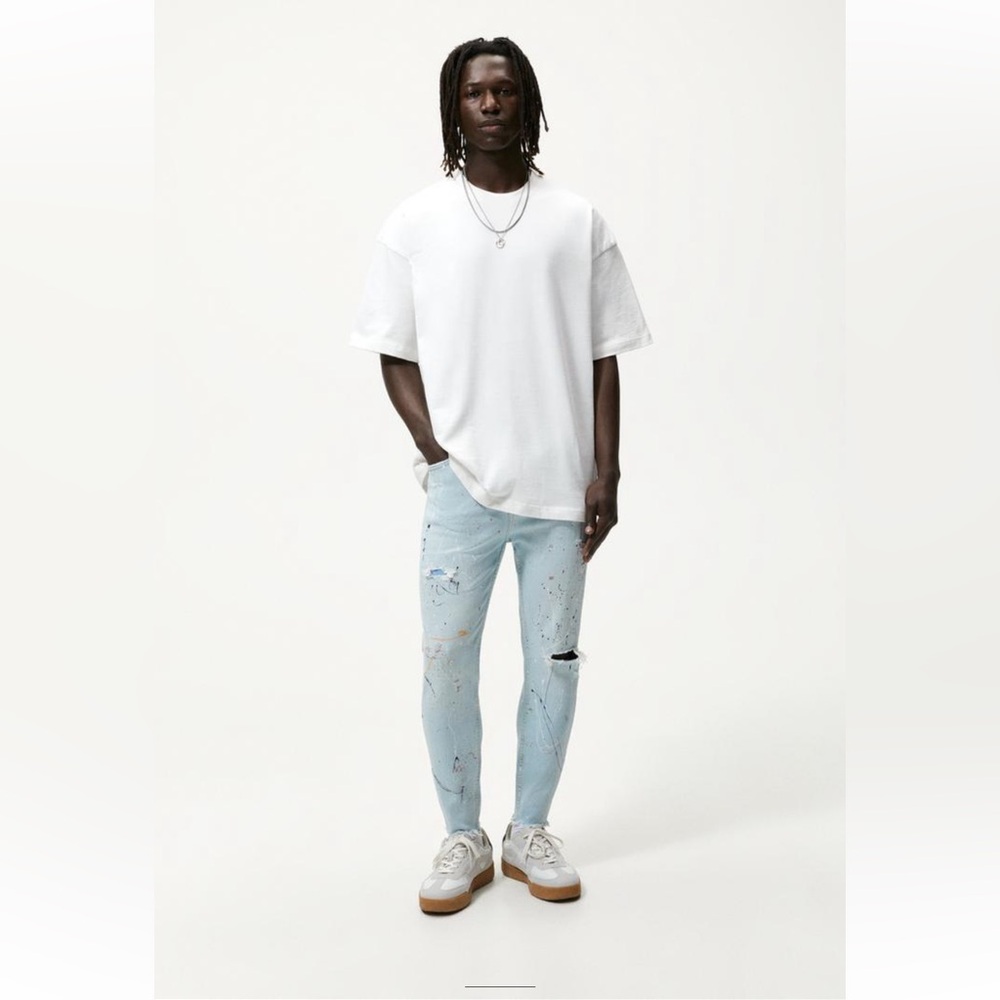 ZARA RIPPED SLIM JEANS - Picture 2 of 8